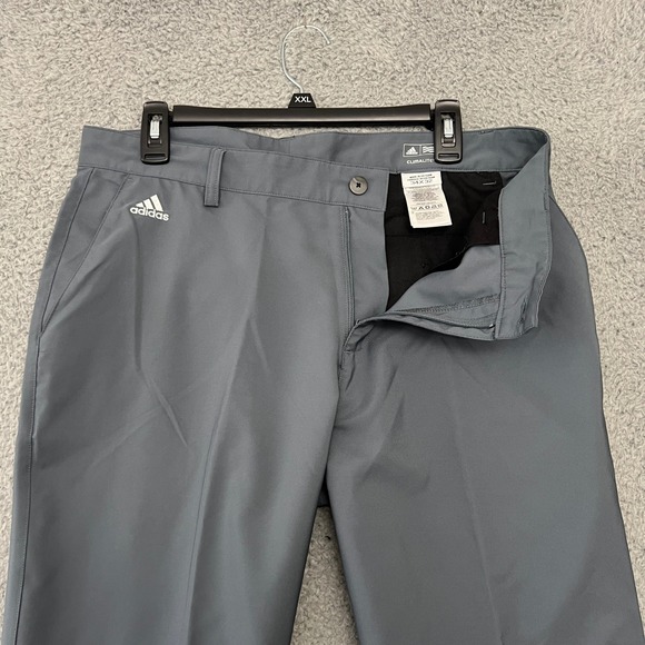 Adidas Pants Mens 34x32 Golf Performance Clima Lite 3 Stripes Gray Casual - Picture 5 of 11